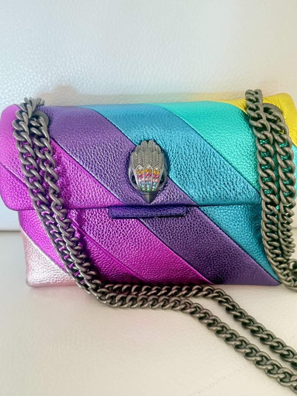 $228 KURT GEIGER MINI KENSINGTON MULTI Leather Shoulder Bag purse crossbody